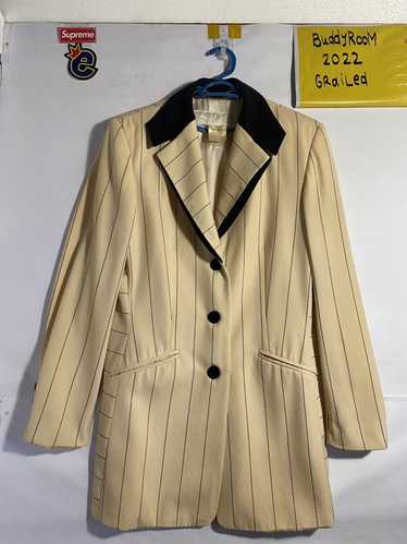 Designer Escada Margaretha Ley Pinstripe Career Jacket Blazer