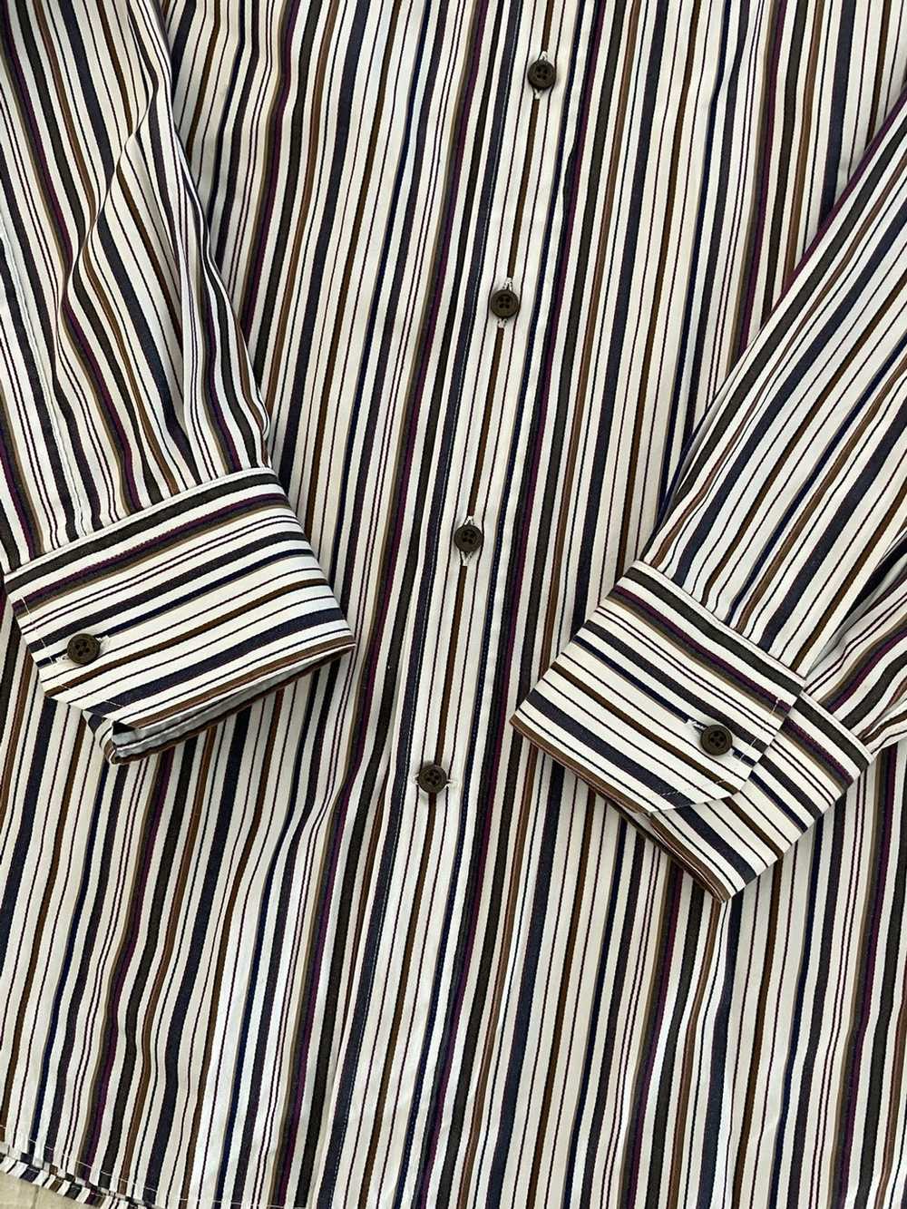 Etro Textured Stripe Spread Collar Shirt - image 3