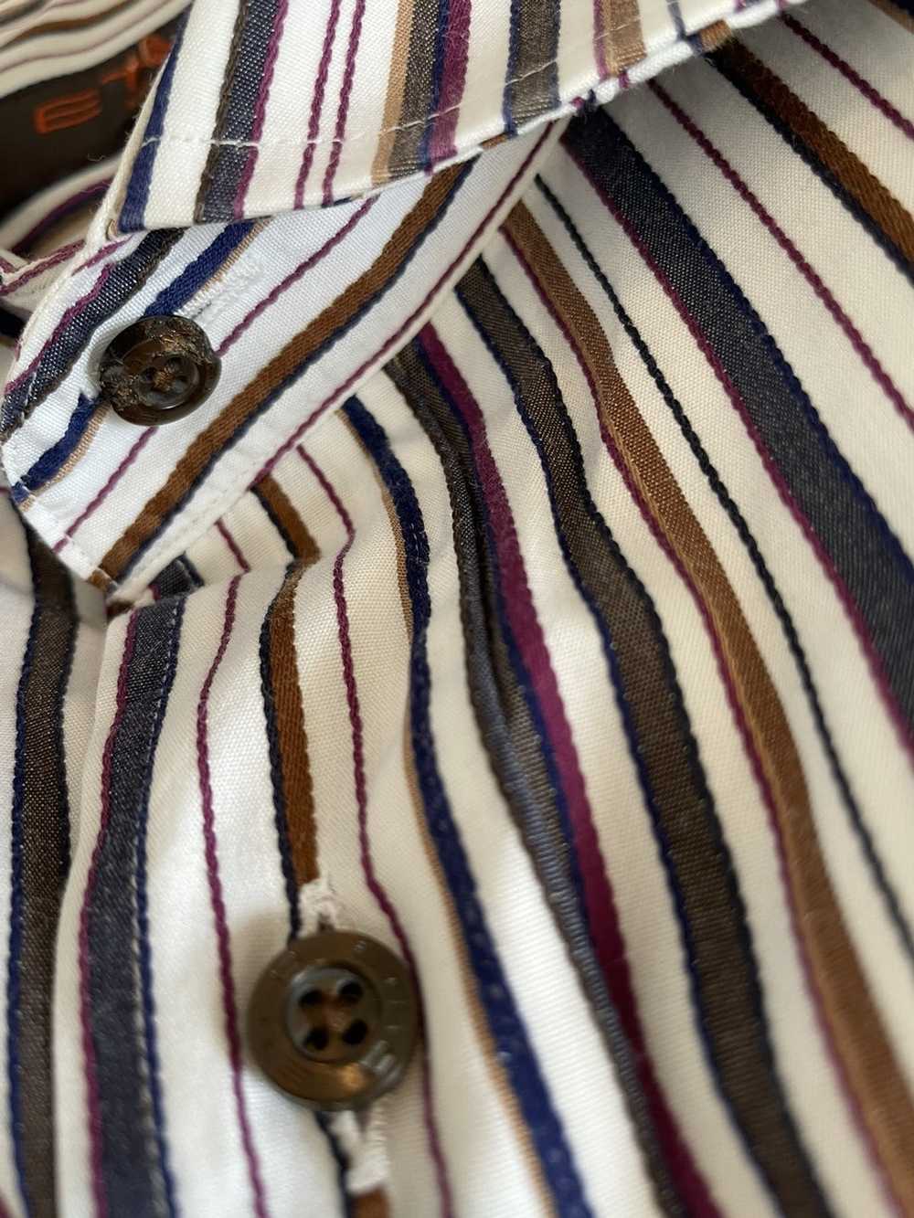 Etro Textured Stripe Spread Collar Shirt - image 5