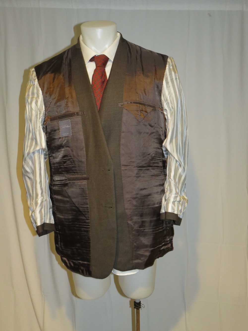 Brooks Brothers Hand Tailored Brown Birdseye Vint… - image 11