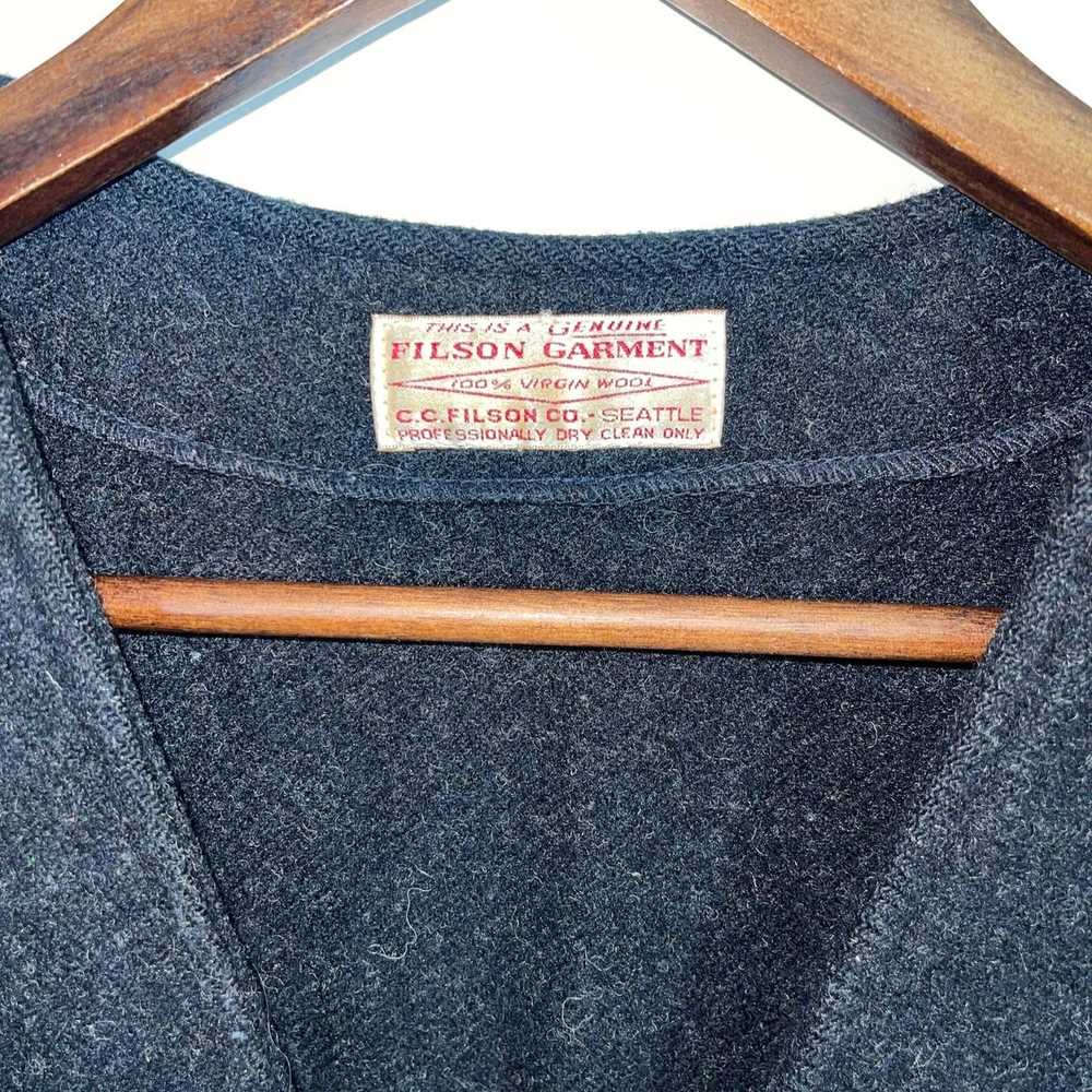 Filson VINTAGE Filson 100% Virgin Wool Sweater Ve… - image 3