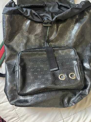 Gucci 500 BY Gucci ブラックバックパック GUCCI Calfskin Jumbo GG Embossed Large Backpack Black