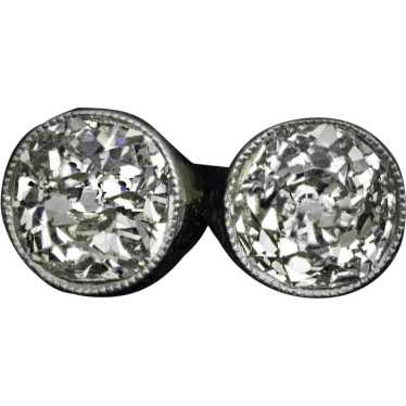 1 Carat Old Mine Cut Diamond Stud Earrings - image 1