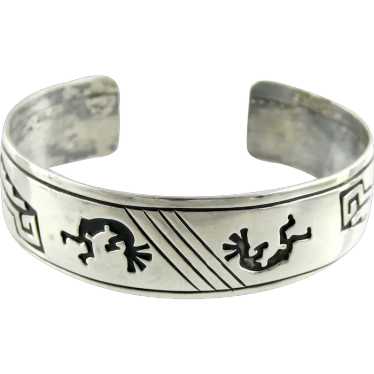 Vintage Taxco Artist signed Sterling Kokopelli Cuff Bracelet shops