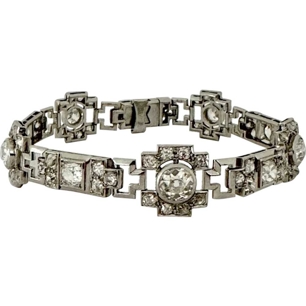 Antique French Art Deco Diamond Bracelet - image 1