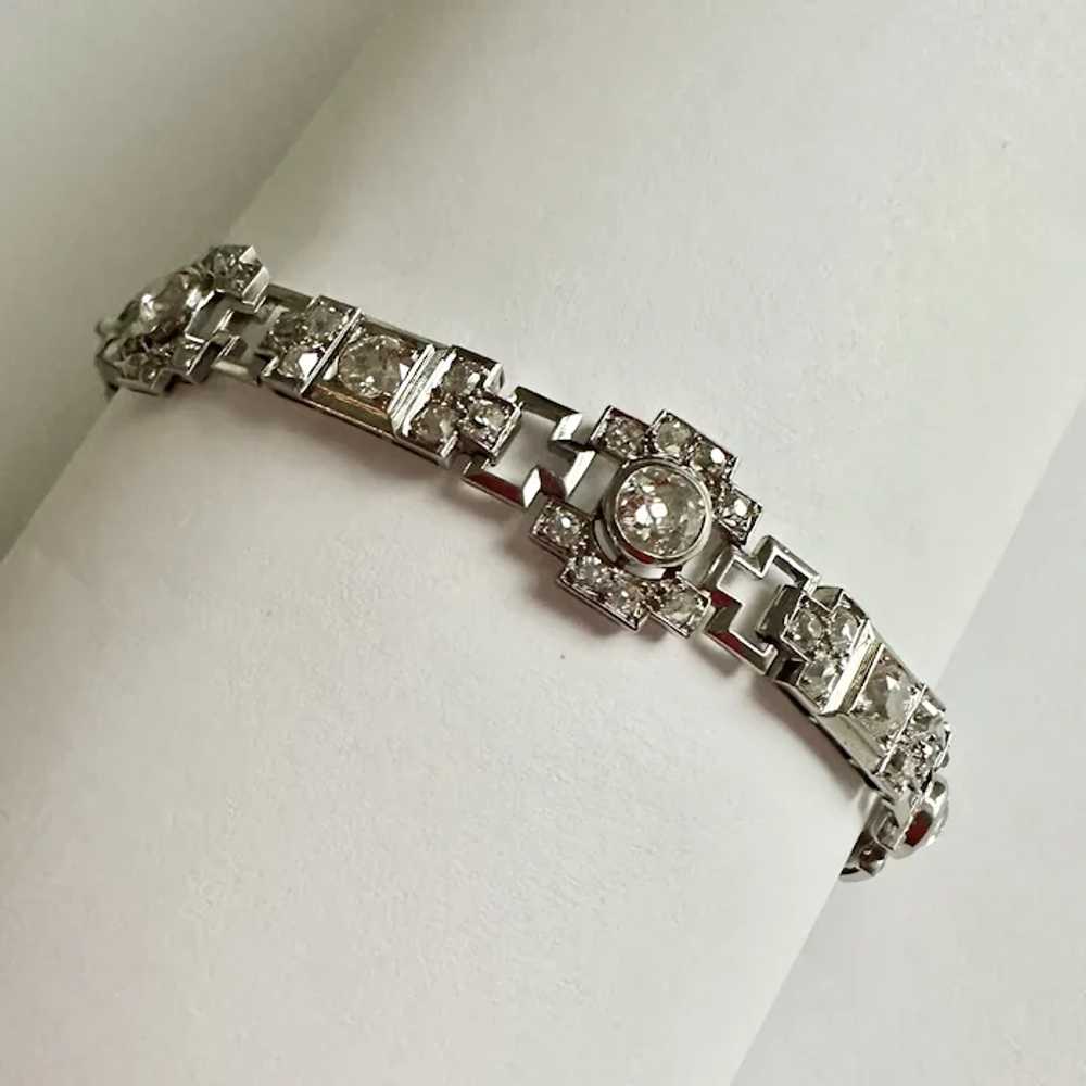 Antique French Art Deco Diamond Bracelet - image 3