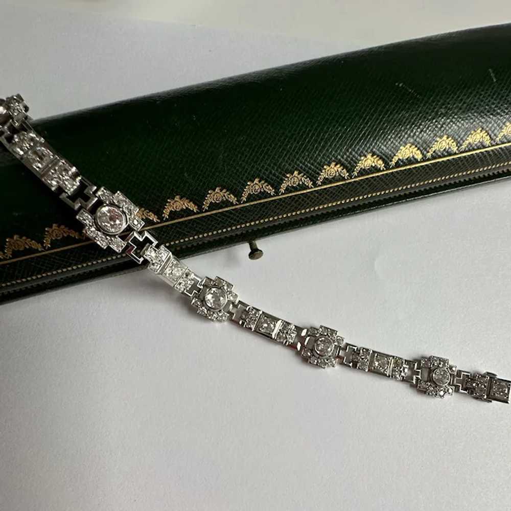 Antique French Art Deco Diamond Bracelet - image 7