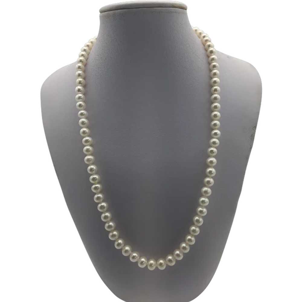 14KY 6mm White Pearl Necklace - image 1