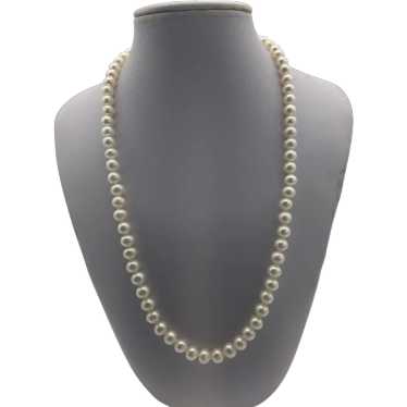 14KY 6mm White Pearl Necklace