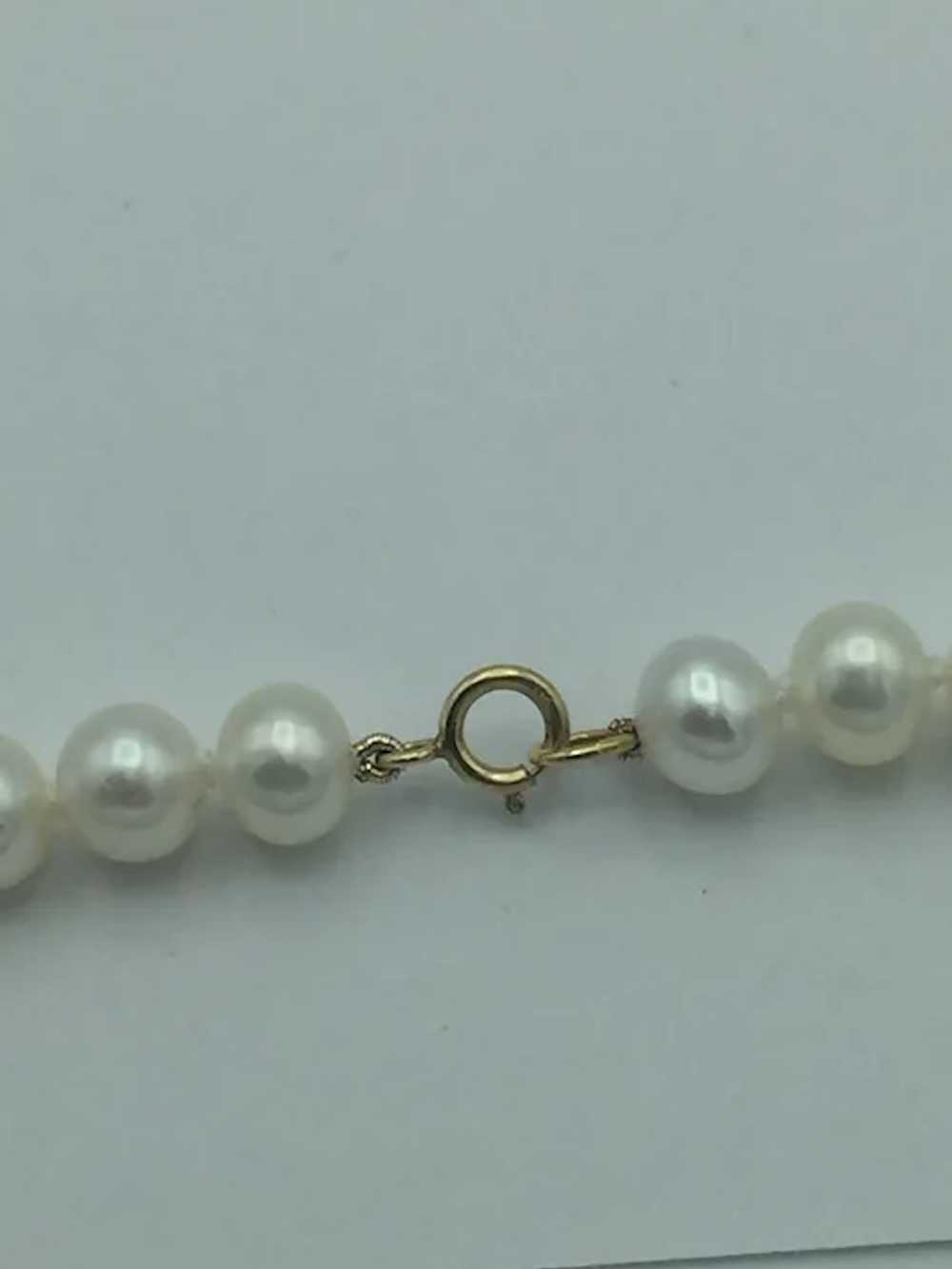 14KY 6mm White Pearl Necklace - image 3