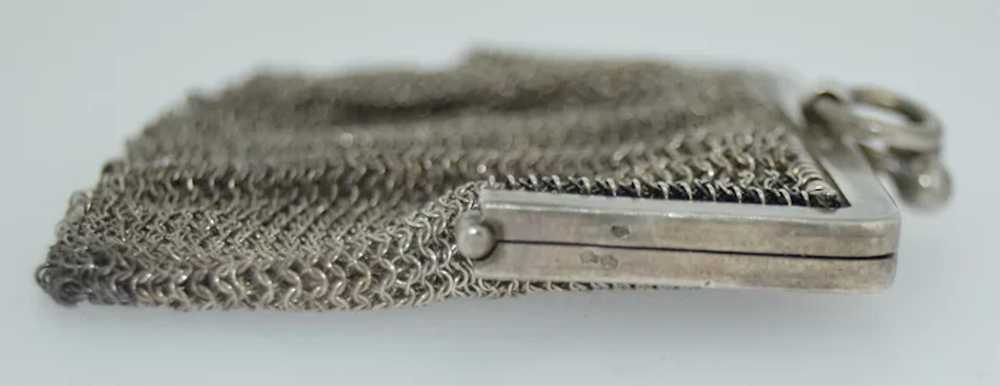 French Victorian Silver Double Mesh Chain Purse P… - image 8