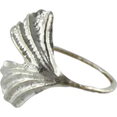 Artisan Handmade Unmarked Sterling Silver Ginkgo … - image 1