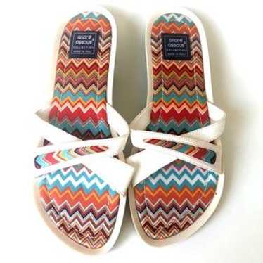 Andre Assous White With Multi Color Zigzag Patter… - image 1