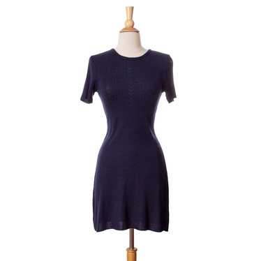 1980s-1990s Navy Blue Mini Sweater Dress - image 1
