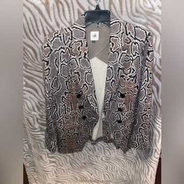 Cabi Python Snake Print Button Front Double Breas… - image 1