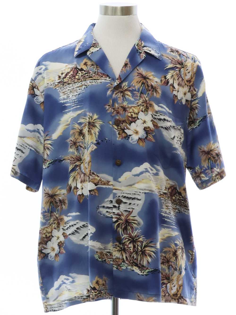 1990's Hilo Hattie Mens Rayon Blend Hawaiian Shirt - image 1