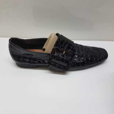 Flattered Studio Patent Leather Crocodile Loafers… - image 1