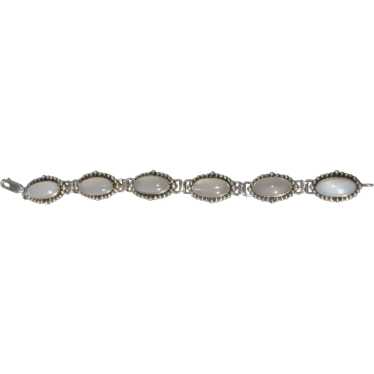 Sterling Silver and Moonstone link Bracelet - image 1