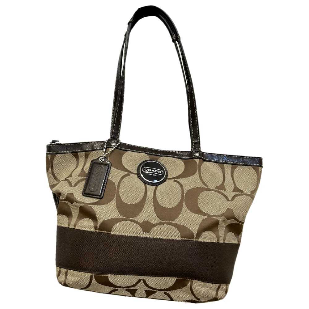 Signature sufflette cloth mini bag Coach Brown in Cloth - 29025092