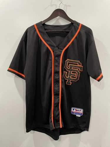 Buster Posey #28 San Francisco Giants Majestic Black/Orange Men's Jersey