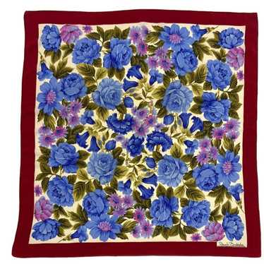 Designer RENATO BALESTRA White Floral Silk Scarf … - image 1