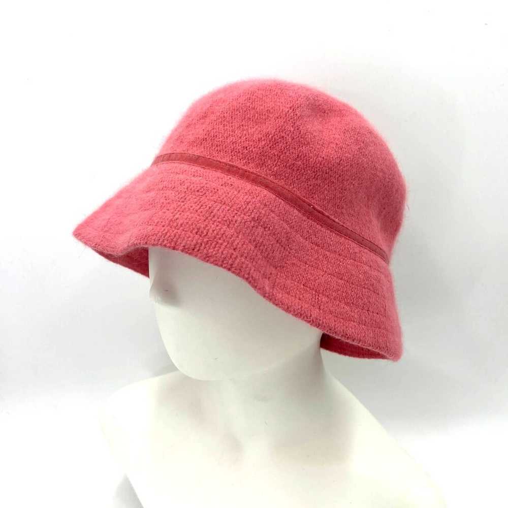 Gap GAP Bucket Hat Knit Soft Bow Pink Y2K Angora … - image 1