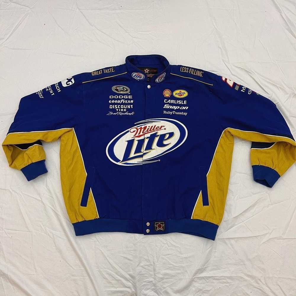 Vintage vintage miller lite racing jacket in blue… - image 1