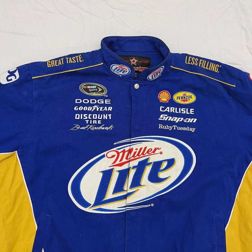 Vintage vintage miller lite racing jacket in blue… - image 2