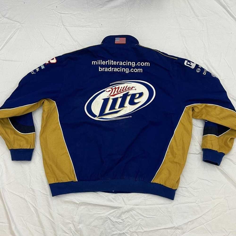 Vintage vintage miller lite racing jacket in blue… - image 4