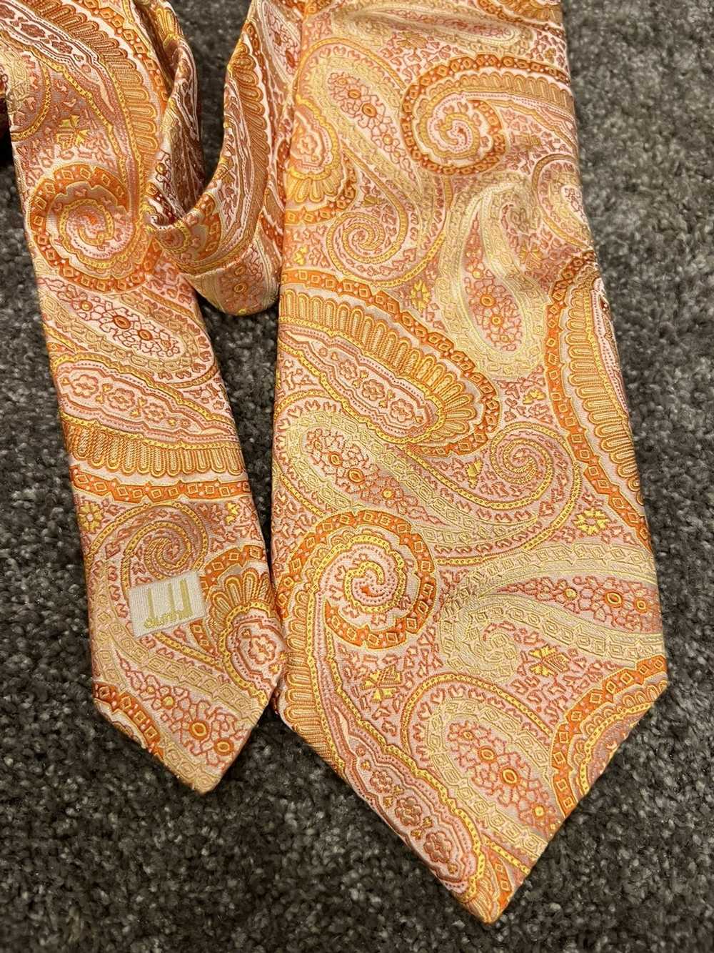 Alfred Dunhill Dunhill Orange Patterned Tie - image 2