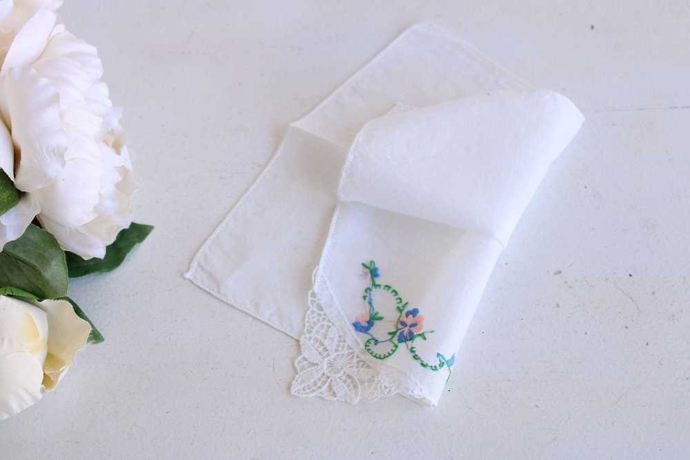 Vintage Vintage 1940s 1950s Handkerchief, White L… - image 7