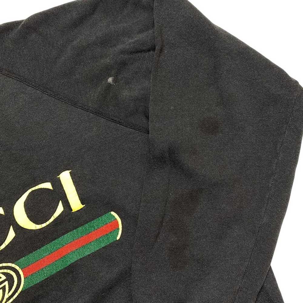 Vintage Distressed BL Gucci Print Black Sweatshirt - image 4