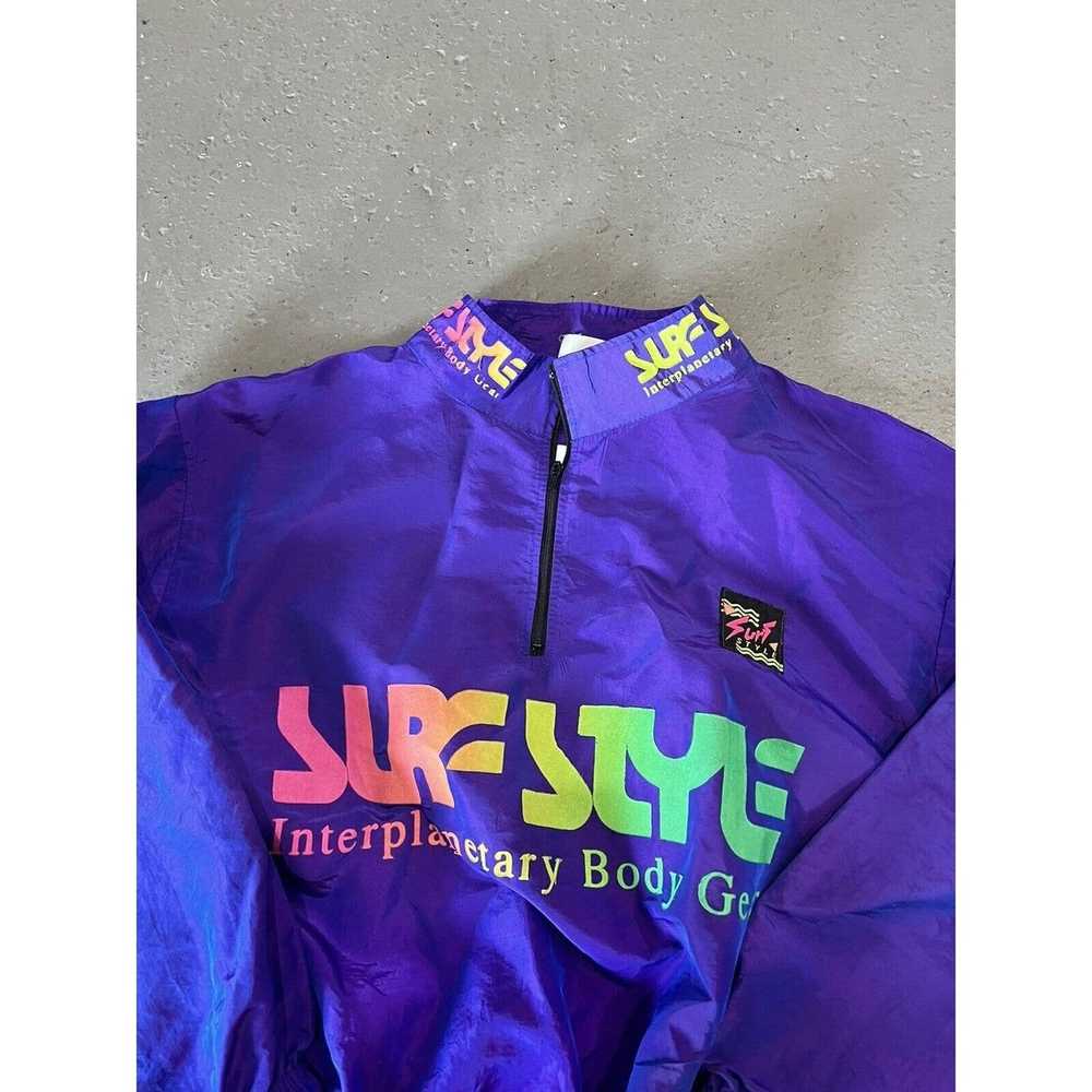 Surf Style Vtg 90s Surf Style Neon Purple Iridesc… - image 3