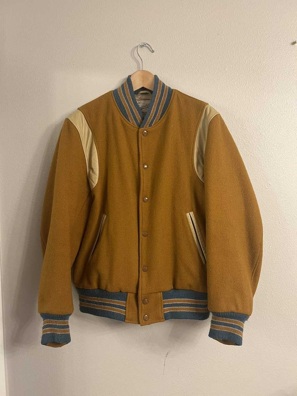 Red/Stone Contemporary Fit Varsity Jacket – Golden Bear Sportswear