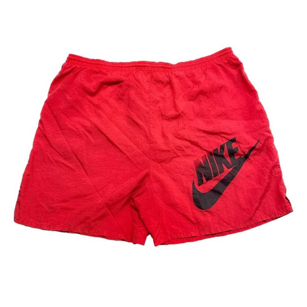 Nike × Vintage NIKE y2k light red swim trunks sho… - image 2