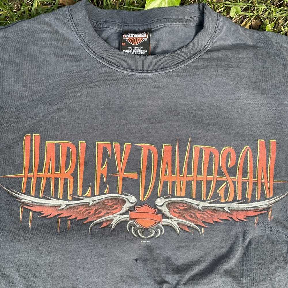 Rare Vintage Y2K Harley Davidson Lightning AOP 100 Year Anniversary T-Shirt  Xl