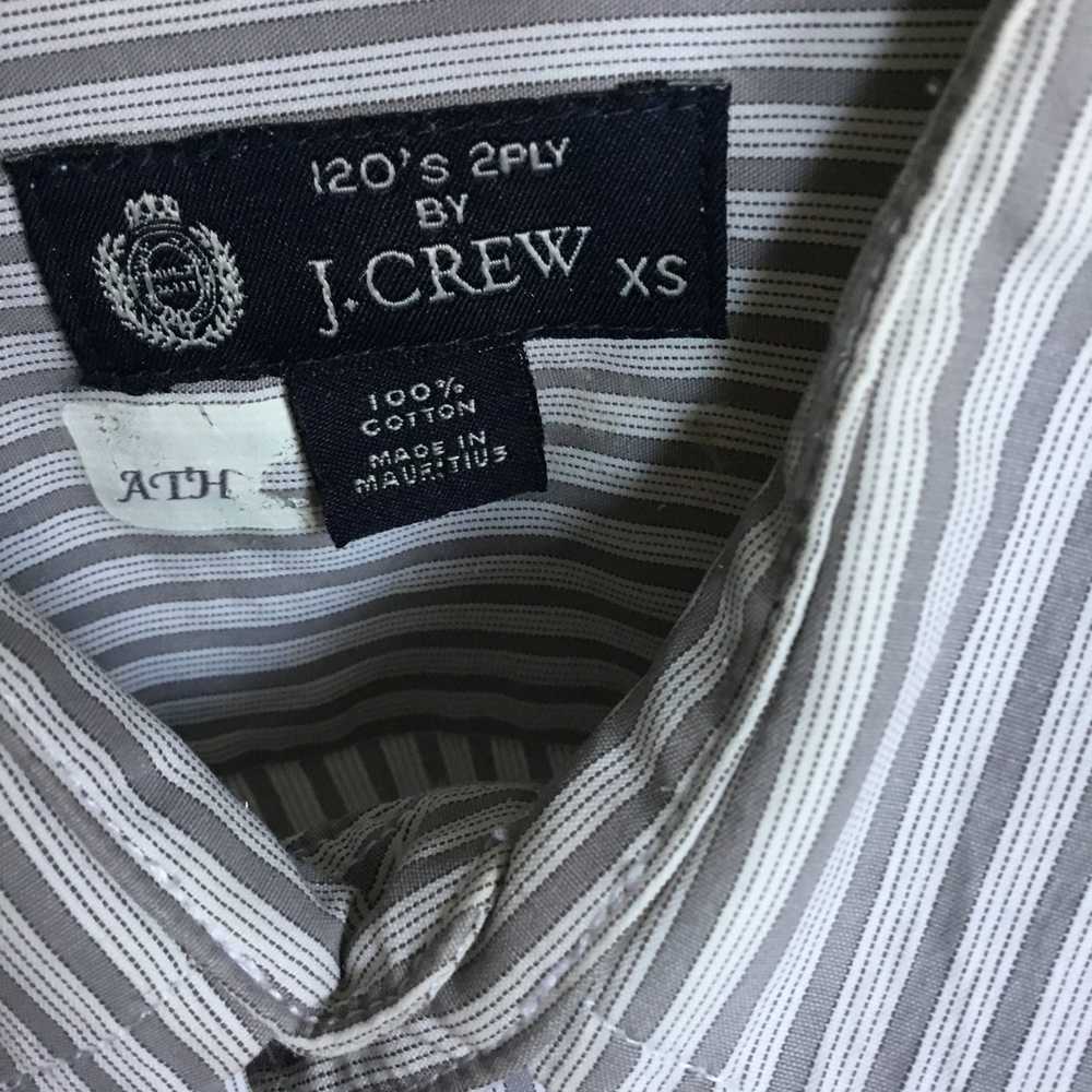 J.Crew J Crew Men's Dress Shirt Grey white stripes - image 3
