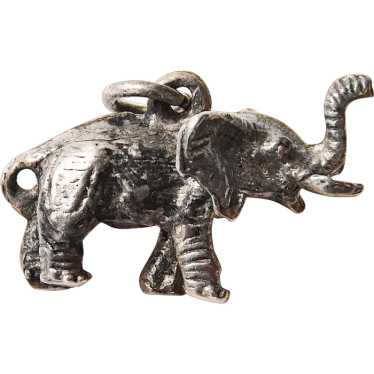 Sterling ELEPHANT Detailed Vintage Charm - image 1