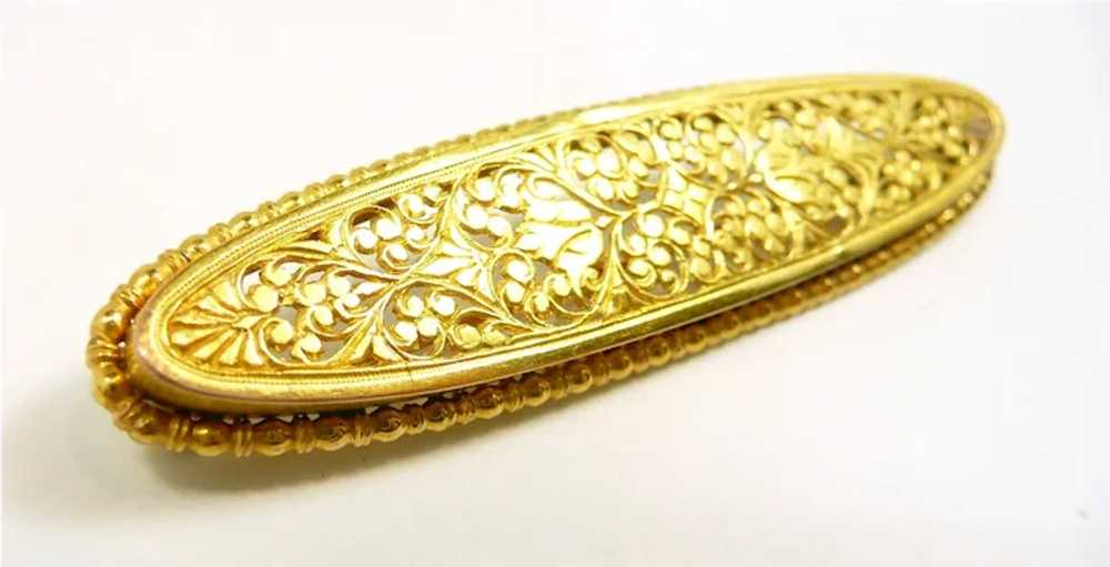 Powerful Austro Hungarian Pierced Gold Brooch c.1… - image 4