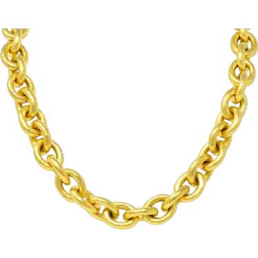 Elizabeth Locke 19 Karat Gold Hammered Cable Link… - image 1