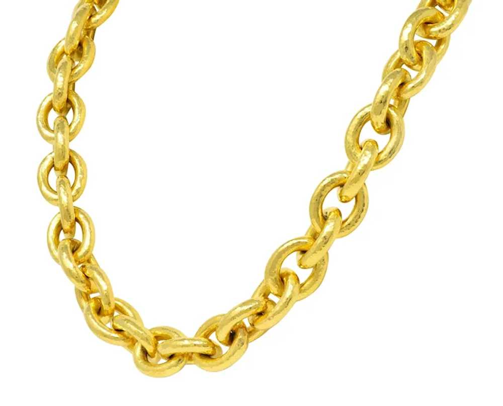 Elizabeth Locke 19 Karat Gold Hammered Cable Link… - image 4