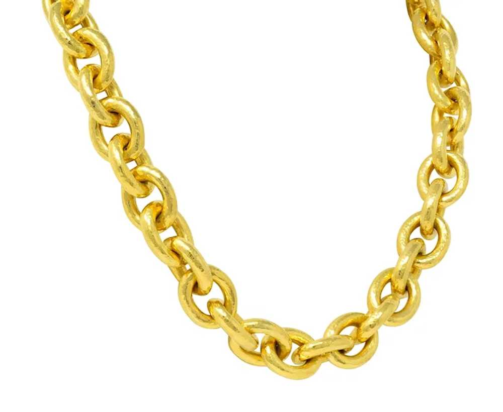 Elizabeth Locke 19 Karat Gold Hammered Cable Link… - image 5