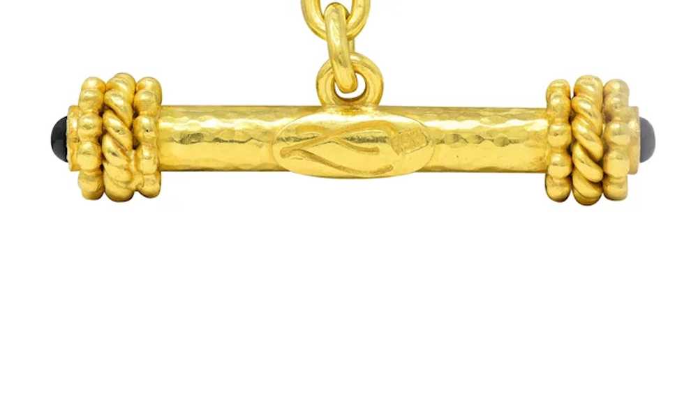 Elizabeth Locke 19 Karat Gold Hammered Cable Link… - image 9