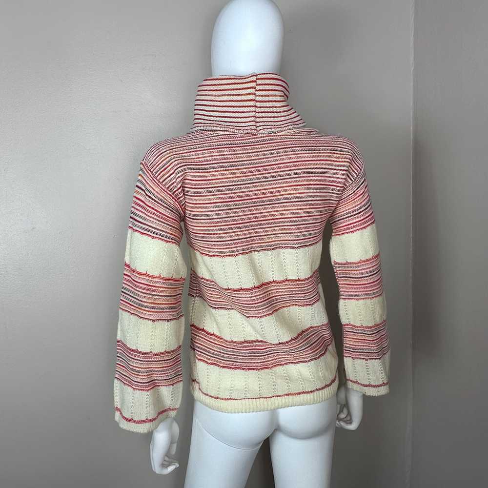 1970s Striped Turtleneck Sweater, Size Small - image 3