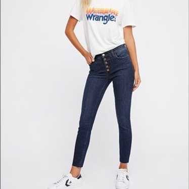 F R E E P E O P L E Reagan Button Front Skinny - image 1