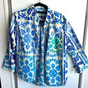 Zara Patterned Poplin Button Down - image 1
