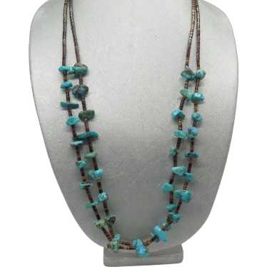 Vintage Native American Turquoise Two Strand Ster… - image 1