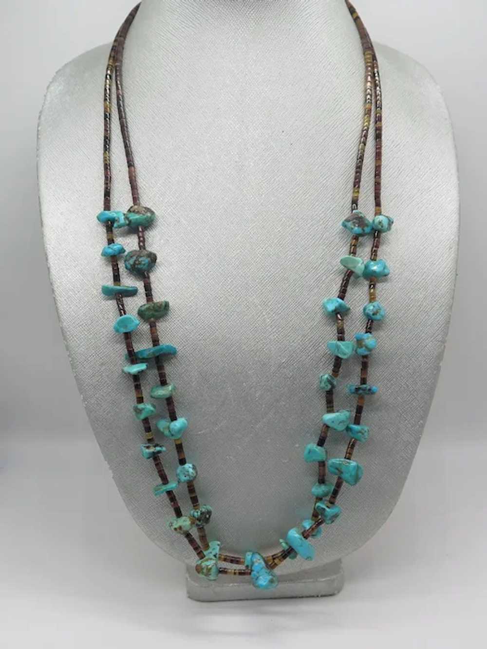 Vintage Native American Turquoise Two Strand Ster… - image 6