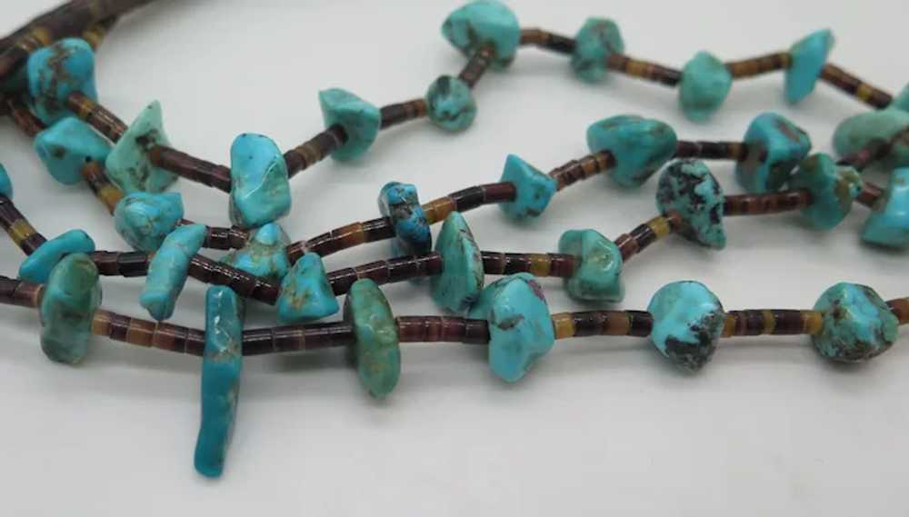 Vintage Native American Turquoise Two Strand Ster… - image 7