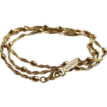 Dainty gold chain necklace Napier, 60s vintage ba… - image 1